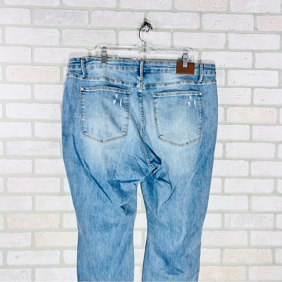 Judy Blue Allie Tummy Control Light Wash Distressed Skinny Jeans Size 22W - Picture 8 of 11